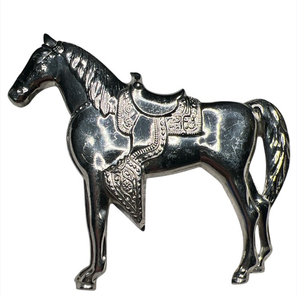 Silver Tone Horse Brooch - Picture 2 of 5